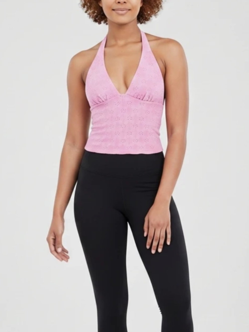 wild fable Pink Eyelet Halter Camisole